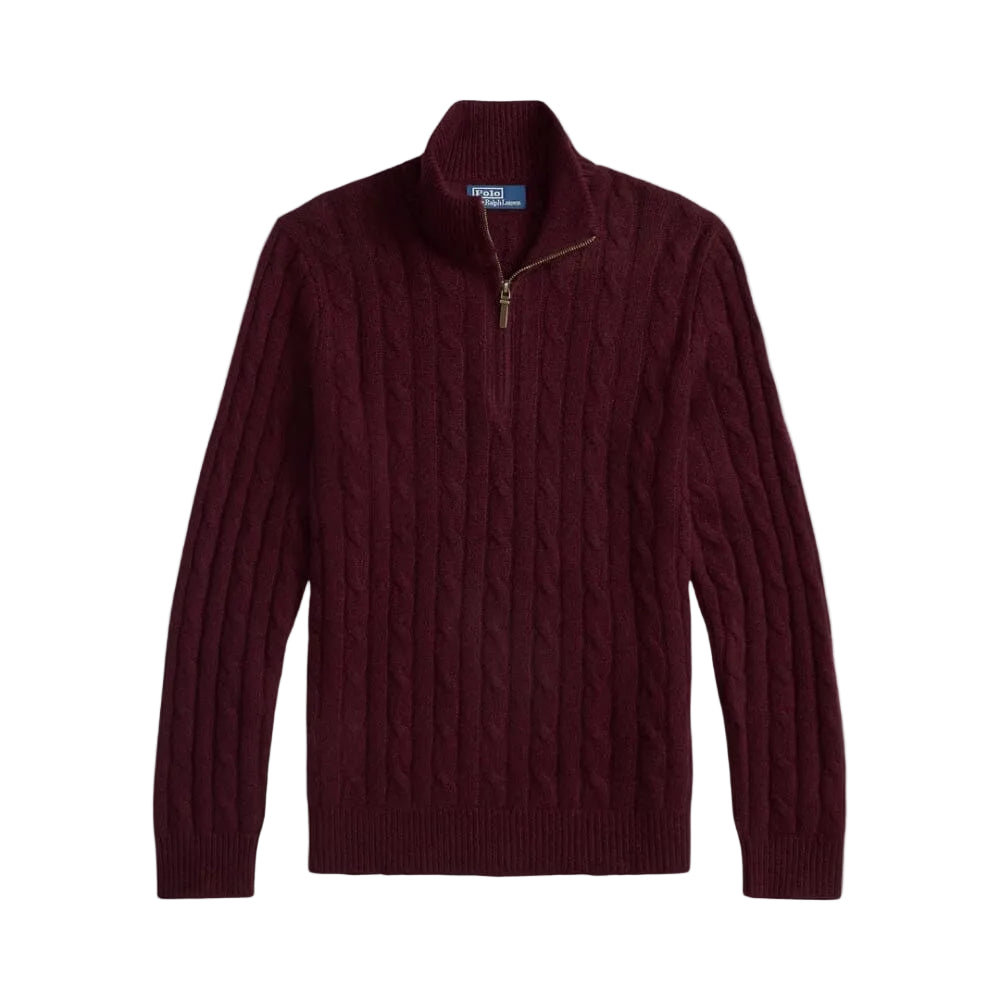RL Cable-Knit Cashmere Quarter-Zip Jumper