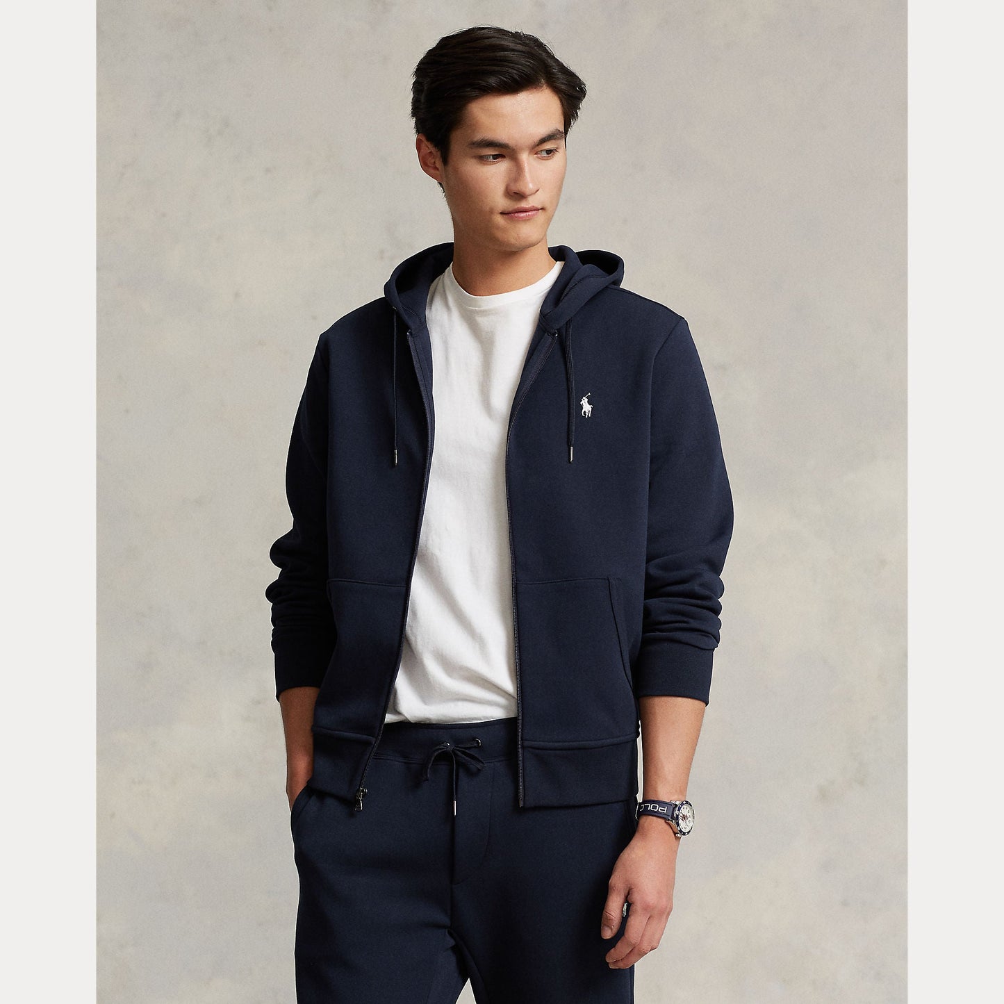 RL Double-Knit Full Zip Hoodie - Navy