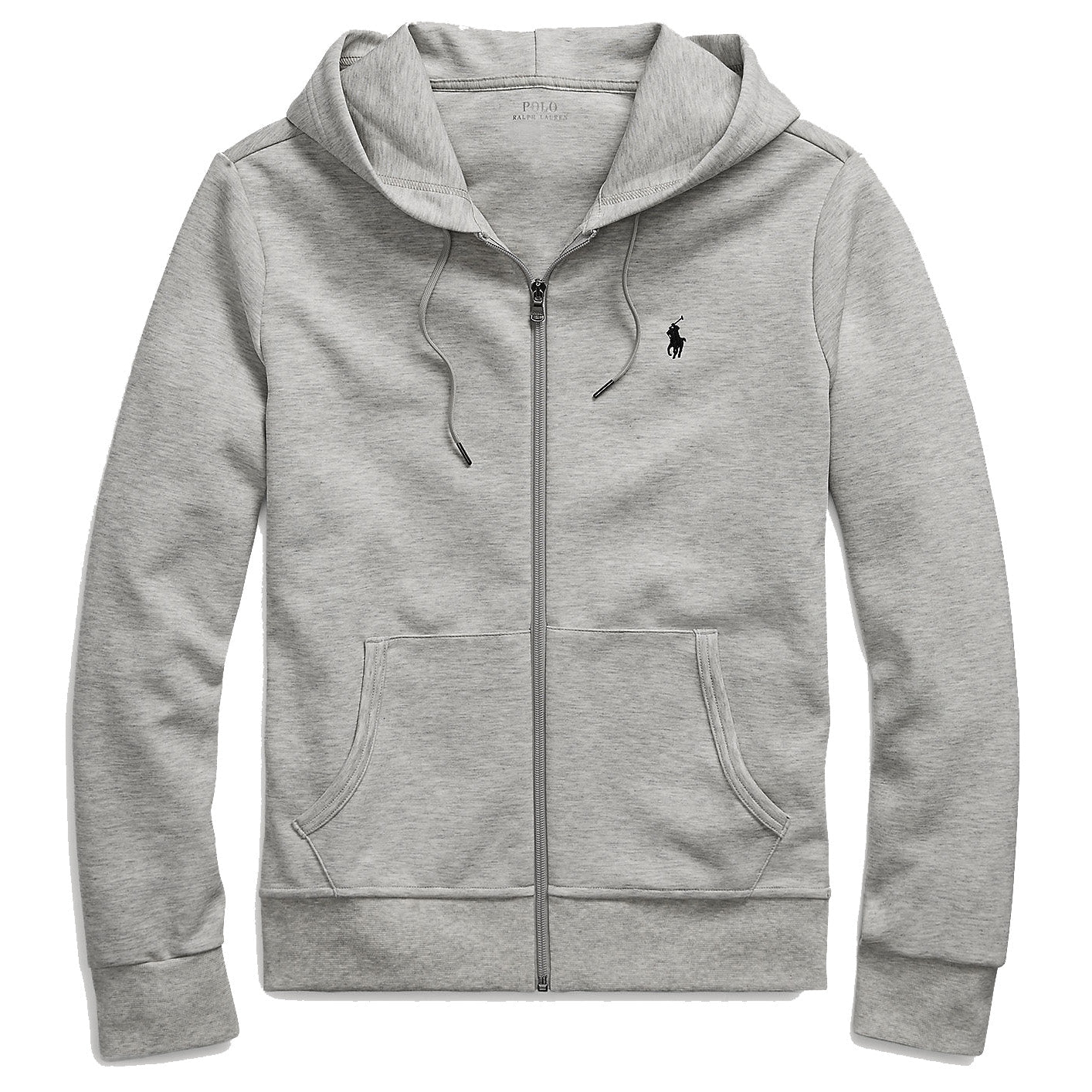 R L Double-Knit Full Zip Hoodie - Grey