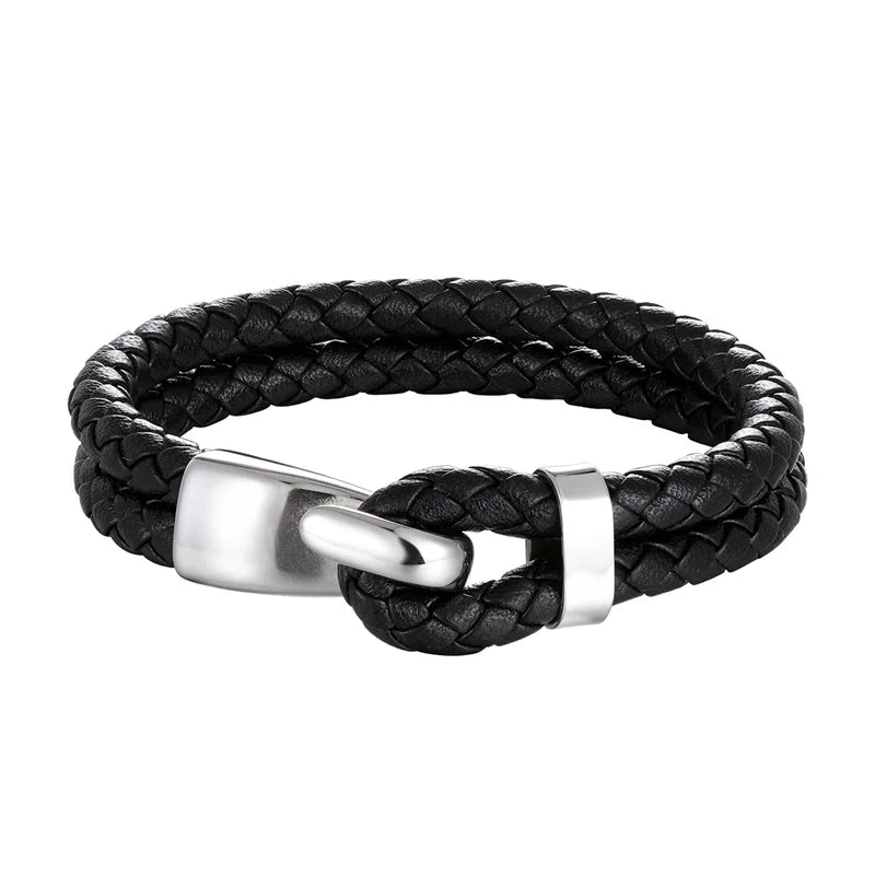 Leather Anchor Bracelet