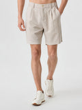 Natural Linen Shorts 8"