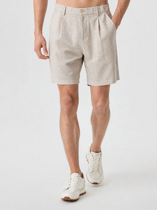 Natural Linen Shorts 8"