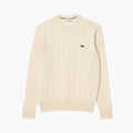 LC Cable Knit Carded Wool Crew Neck Sweater