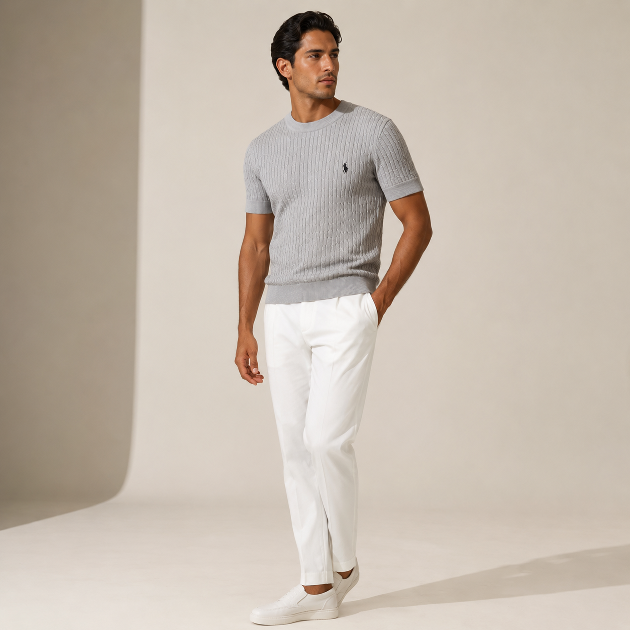 R.L. Heritage Knit Tee – Ivory Edition