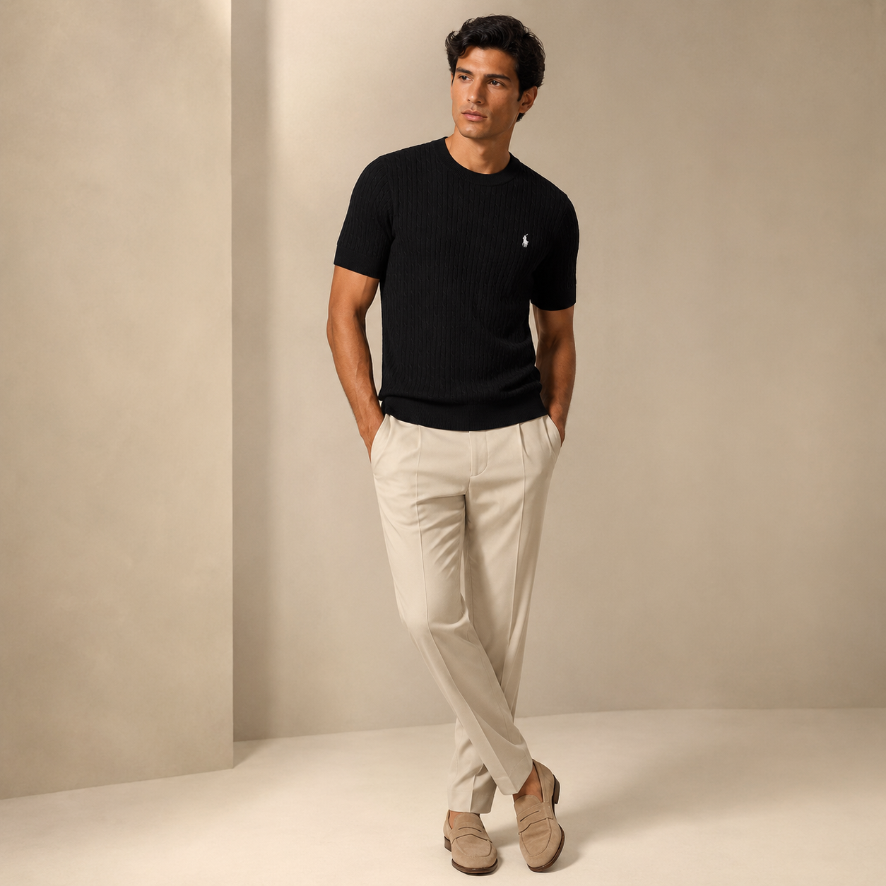 R.L. Heritage Knit Tee – Ivory Edition