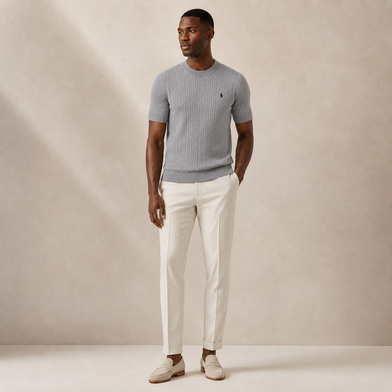R.L. Heritage Knit Tee – Ivory Edition