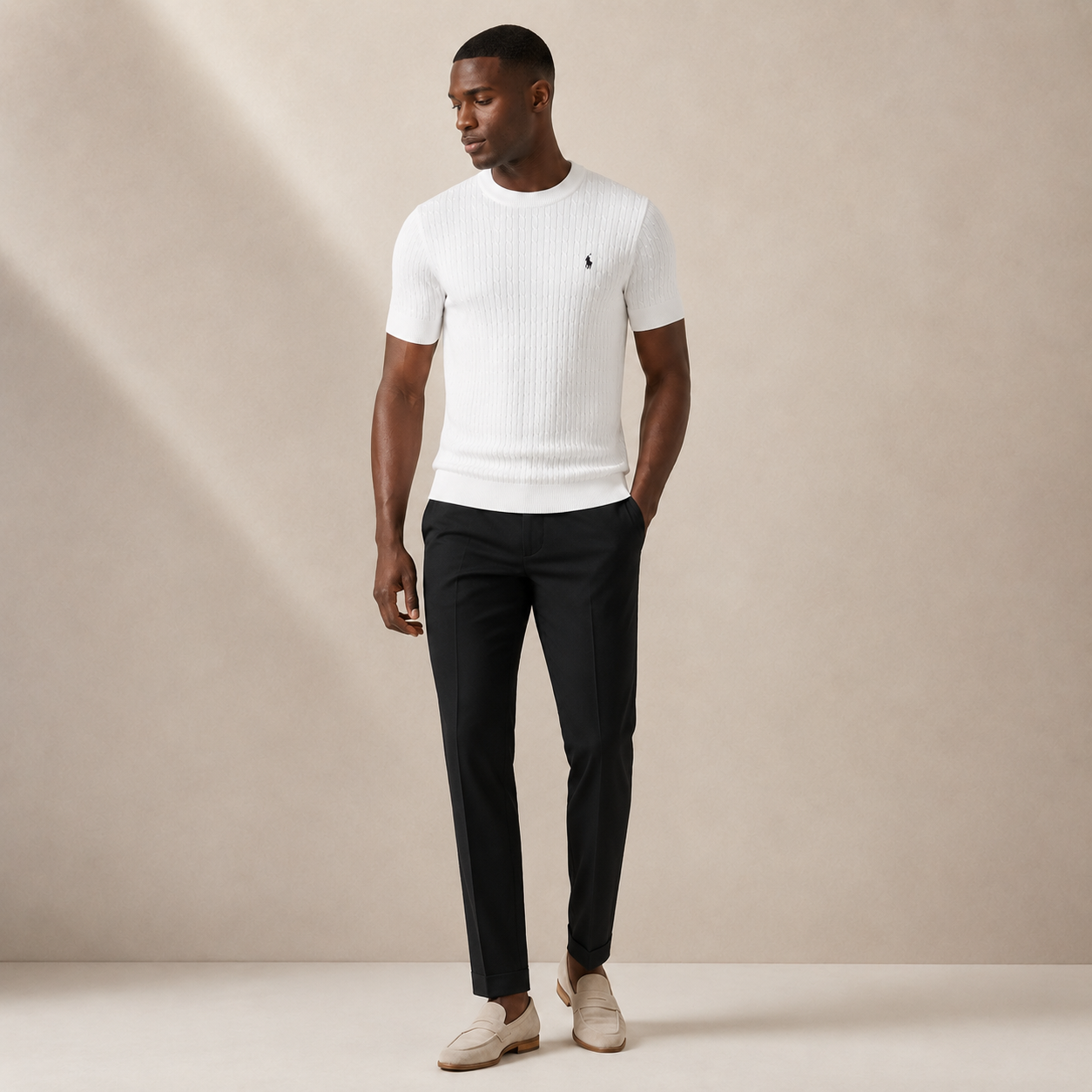 R.L. Heritage Knit Tee – Ivory Edition