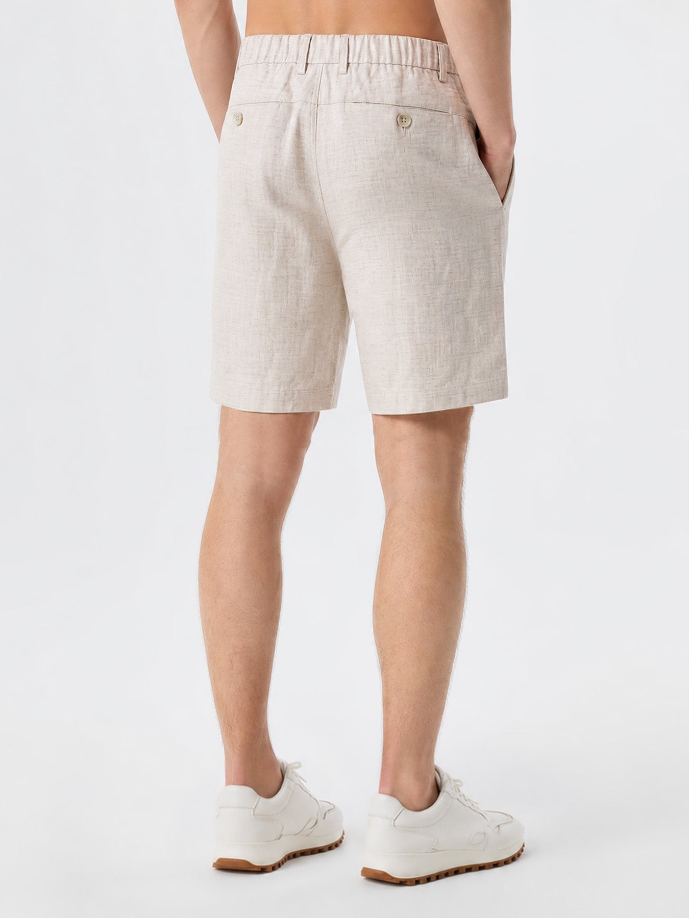 Natural Linen Shorts 8"